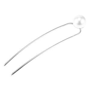 Classic Pearl U-shaped Hair Pins Hair Clips Silver Tone